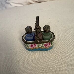 Vintage Limoges Miniature Floral Perfume Bottle Set